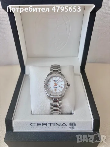 Certina, дамски швейцарски стилен спортно-елегантен кварцов часовник, използван, в много добро състо, снимка 2 - Дамски - 55978010