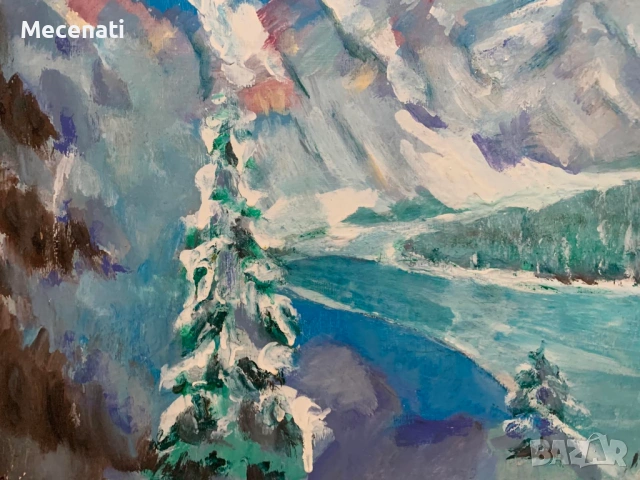 ПЕТЪР ПЕНЧЕВ масло абстракт пейзаж, снимка 9 - Картини - 53122825