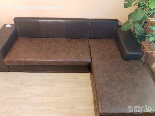 Ъглов диван с лежанка и функция сън от висококачествена еко кожа , снимка 11 - Дивани и мека мебел - 54097990