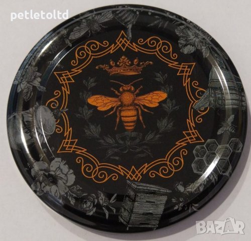 Атрактивни капачки за стъклени буркани с пчелен мед LIMITED SERIES BLACK QUEEN MOTHER, снимка 2 - За пчели - 35959883