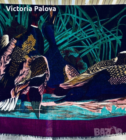 Голям дизайнерски шал - картина тънка вълна, снимка 5 - Шалове - 52905085