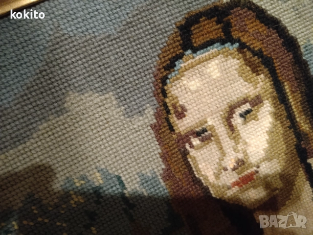 Гоблен Мона Лиза с дървена рамка , снимка 6 - Гоблени - 52599341