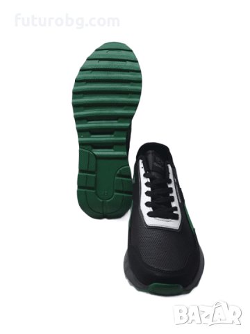 Мъжки водоустоичиви маратонки в черен цвят със зелен акцент, снимка 2 - Маратонки - 38717864