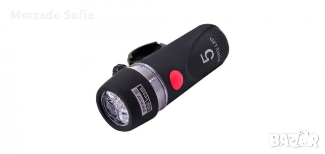 Преден фар Mercado Trade, За велосипеди, 5 светодиода,Черен, снимка 2 - Аксесоари за велосипеди - 33756498