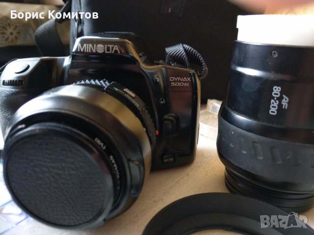 Продавам запазен лентов фотоапарат Minolta-Dynax 500 si, снимка 10 - Фотоапарати - 42685580