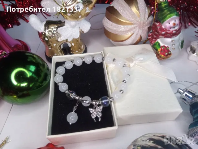 Гривна от мъниста планински кристал , снимка 2 - Гривни - 49440092