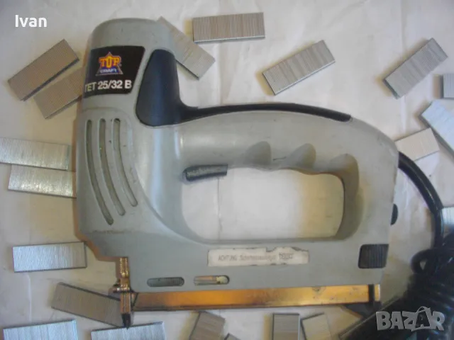 Голям Немски 15-32мм Комбиниран Електрически Дърводелски Тапицерски ТАКЕР Top Craft ЗАБЕЛЕЖКА , снимка 3 - Други инструменти - 47458046