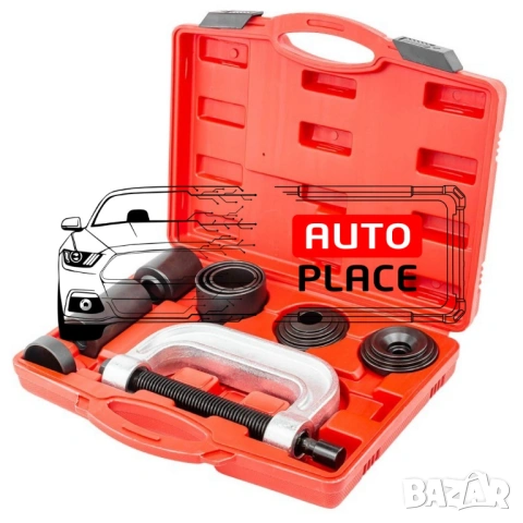 Скоба и втулки за монтаж и демонтаж на лагери и шарнири 10 части ForceKraft, снимка 2 - Други инструменти - 54074779