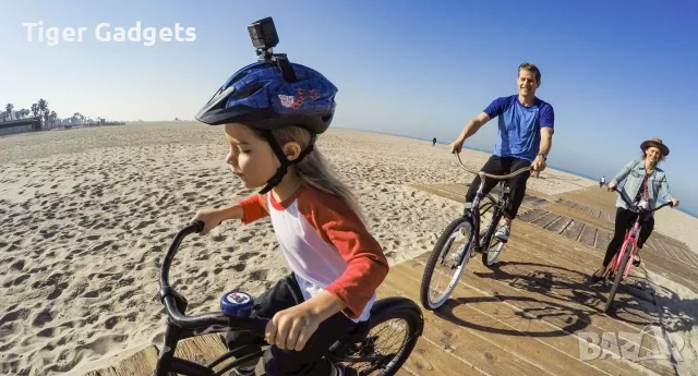 Оригинална стойка GoPro за вентилирани каски, регулируема каишка, черна, снимка 3 - Селфи стикове, аксесоари - 55836539