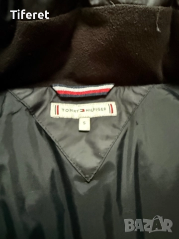 Tommy Hilfiger дълго пухено яке черно, снимка 4 - Якета - 52772480