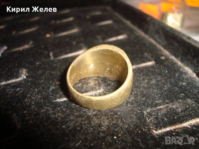 СТАР ПОЗЛАТЕН БРОНЗОВ ПРЪСТЕН ОРНАМЕНТИРАН РЪЧНО МАЙСТОРСКА АРТ ИЗРАБОТКА МАСИВЕН 18252, снимка 5 - Пръстени - 33846743