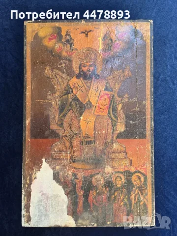 Старинна православна икона Исус Христос Велик Архиерей. 54х35 см.
