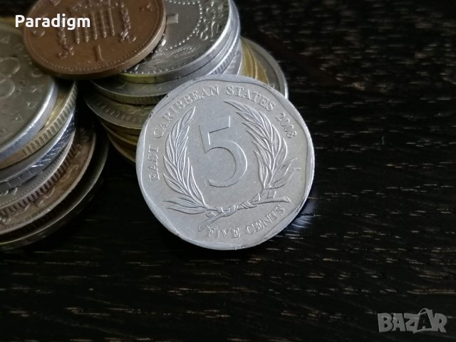 Mонета - Източни Карибски Щати - 5 цента | 2008г.