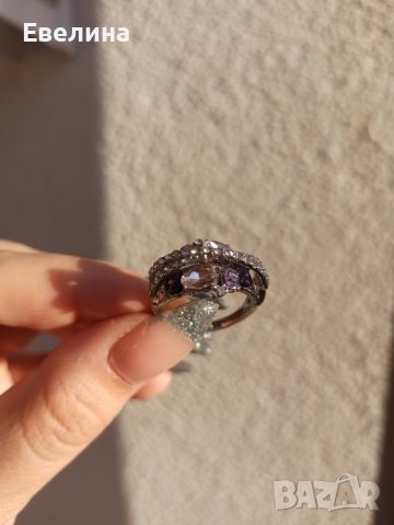 Дамски комплект пръстен и обеци, щампа 925 сребро, снимка 7 - Бижутерийни комплекти - 38154022