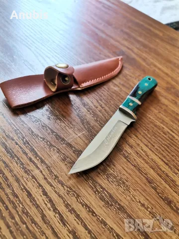 ножове от цяло пърче метал с кожени калъфи , снимка 4 - Ножове - 47814466
