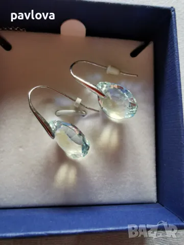 Сваровски обеци  камък 1. 5  см Swarovski, снимка 3 - Обеци - 47995446