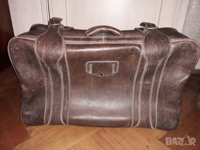 Кожен кафяв куфар за ръчен багаж, снимка 1 - Куфари - 31081518