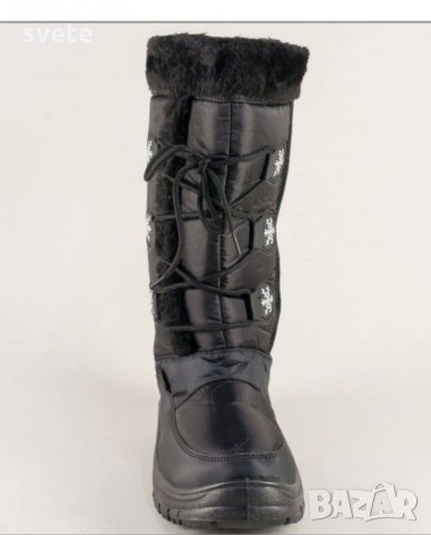 Топли дамски апрески на платформа в черен цвят , снимка 3 - Дамски апрески - 35012683