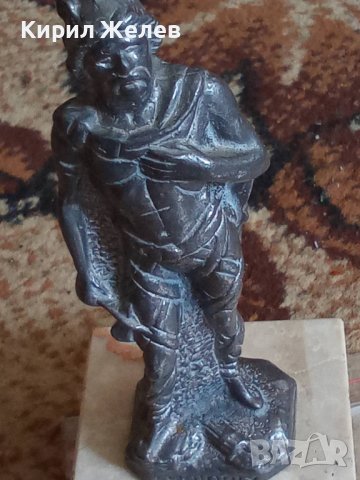 КРАСИВА АВТОРСКА АРТ СТАТУЕТКА БЯЛ МЕТАЛ СКУЛПТУРА МАЛКА ПЛАСТИКА МРАМОРЕН ПОСТАМЕНТ 28637, снимка 12 - Статуетки - 37199592