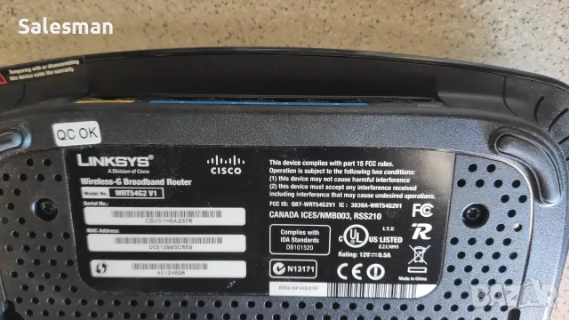 РУТЕР Linksys WRT54G2 , снимка 2 - Рутери - 55827074