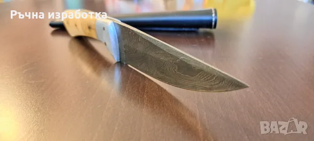 нож ръчна изработка дамаска стомана и камилска кост кания, снимка 6 - Ножове - 48085966