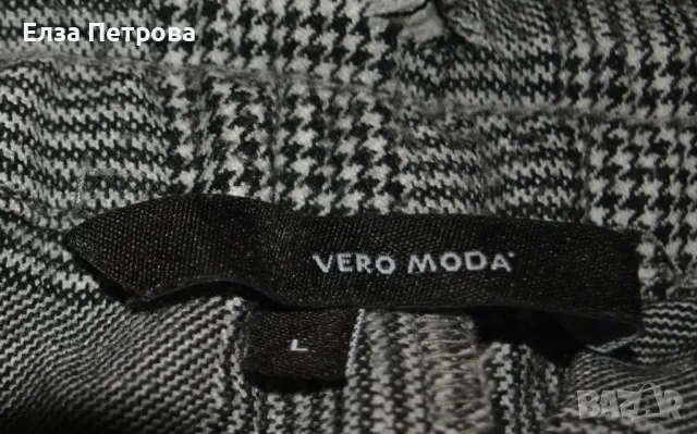 Вълнен дамски зимен спортен панталон каре - черно и бяло с кантове отстрани; 3XL÷4XL , снимка 3 - Панталони - 43117813