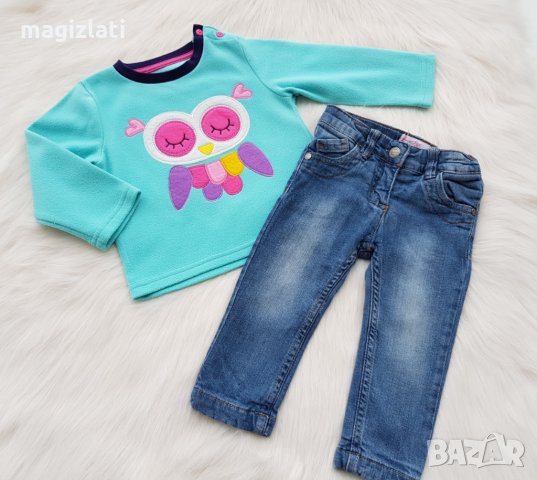 Ватирани дънки 12-18 месеца, снимка 4 - Панталони и долнища за бебе - 31221450