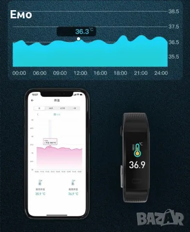 Runmifit S5 смарт гривна за активно спортуване измерва различни индикации SMW48, снимка 2 - Смарт гривни - 47817385
