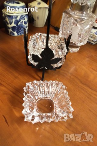 Бохемия кристални мини пепелници стойка ковано желязо , снимка 8 - Сервизи - 30925096