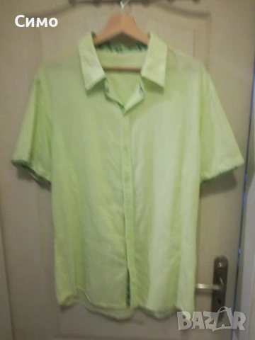 XL - Ленена Мъжка Риза Къс Ръкав