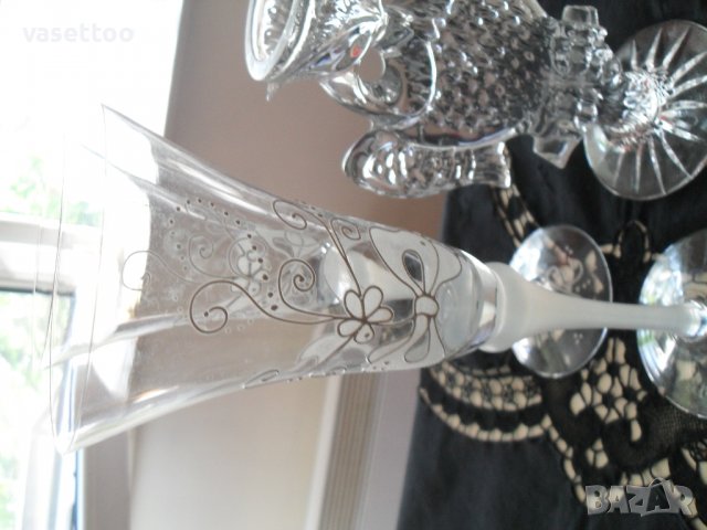Ритуални чаши и кристален свещник, снимка 2 - Други - 37350882