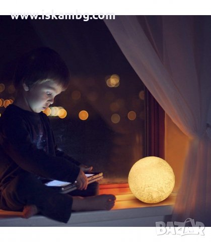 3D НОЩНА ЛАМПА С ФОРМА НА ЛУНА - код 2117, снимка 2 - Други - 33949360