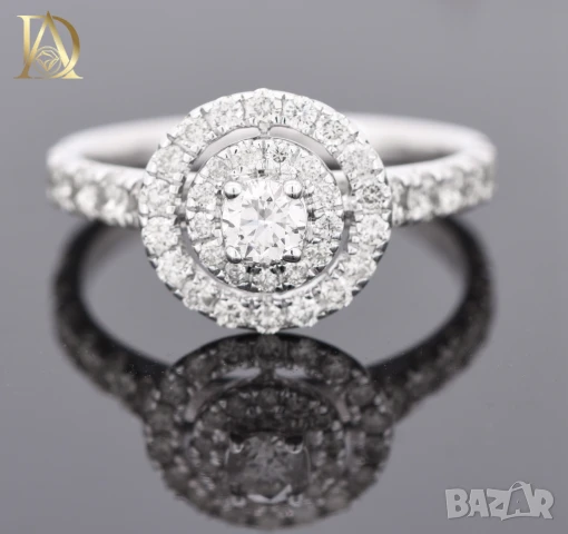 Нов Златен Пръстен с 0.78кт Естествени Диаманти