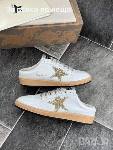 Golden Goose Дамски Бели Маратонки Със Златна Звезда Естествена кожа👟Дамски Спортни Обувки Код E636, снимка 3 - Маратонки - 51002029