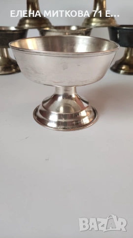 Сервиз от 6 бр.посребрени купи на столче за сладолед, снимка 5 - Други ценни предмети - 54188835