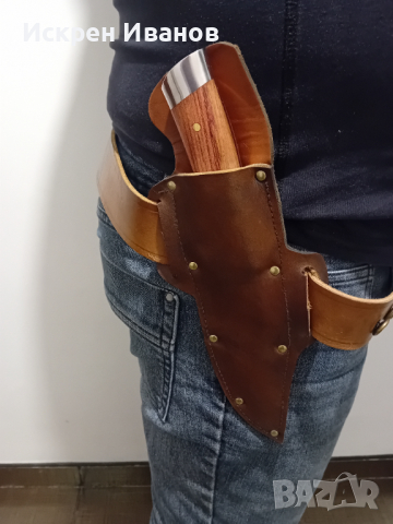 Ловен Нож с кожена кания, снимка 4 - Ножове - 44652400