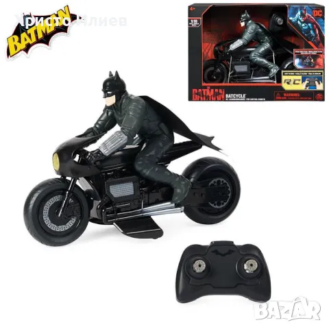 Мотор с Дистанционно Spin Master Batman Batcycle 1:10 с фигура Батман, снимка 1
