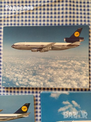 Lufthansa пощенски картички Boeing, снимка 4 - Други ценни предмети - 29513852