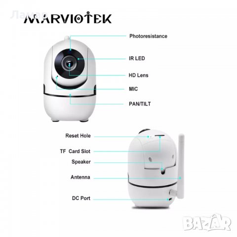 WiFi IP камера бебефон FULL-HD 1080P нощно виждане iCSee YCC365plus, снимка 3 - IP камери - 25345154