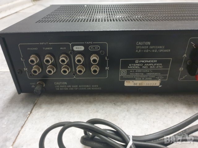 Качествен усилвател Pioneer SA-410   Made in Japan В много добро състояние. Работи без проблем. , снимка 2 - Ресийвъри, усилватели, смесителни пултове - 35327507