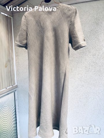 Бутикова рокля лен с бохо елементи, снимка 5 - Рокли - 29657981