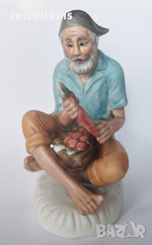 Стара порцеланова статуетка "Старец". Бисквит., снимка 3 - Статуетки - 38275195