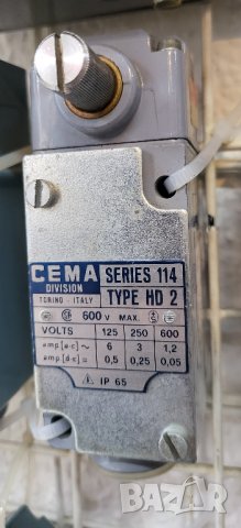 Италиански Краен изключвател, крайни изключватели HD2 CEMA IP65 с ос за чупеща ролка 6А600V~  ключ