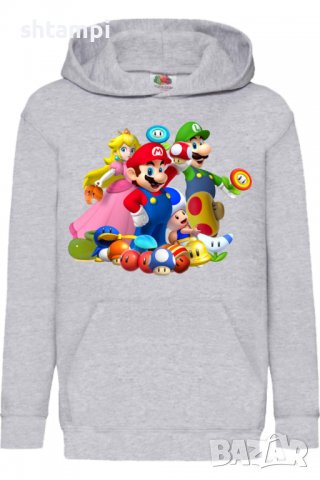 Детски Суитчър/Суитшърт Super Mario 04,Super Mario,Игра,Подарък,Изненада,Забавление,Рожден Ден, снимка 2 - Детски анцузи и суичери - 38361026