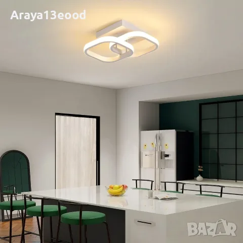 KUKAK LED таванна лампа 24W – Модерен квадратен плафон, 3000K топла бяла светлина, снимка 5 - Лед осветление - 55824291