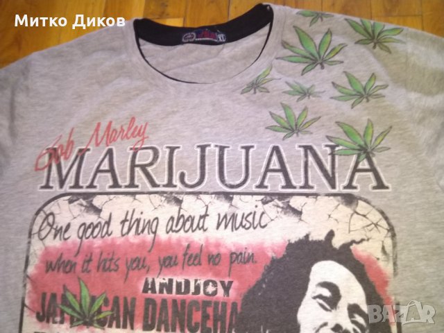 Тениска Боб Марлей марихуана -памук-размер Л, снимка 2 - Спортна екипировка - 31855571