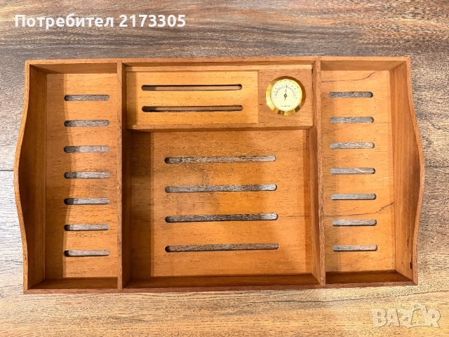 Луксозен дървен хумидор за пури с хигометър, снимка 3 - Други - 52035237