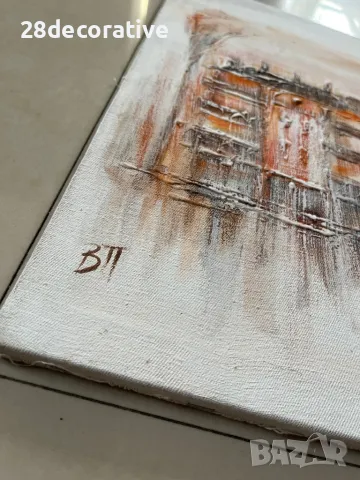 Картина Венелин Петров масло върху платно “Орлов Мост”, снимка 2 - Картини - 48098440