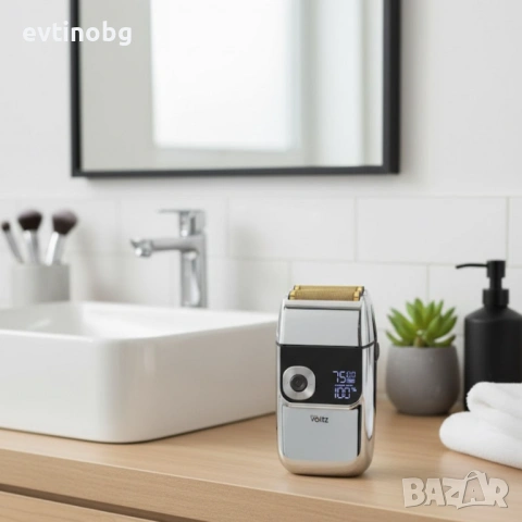 Акумулаторна самобръсначка и тример 2в1 Oliver Voltz , 5W, LCD дисплей, батерия 1400mAh, USB зарежда, снимка 6 - Електрически самобръсначки - 53942634