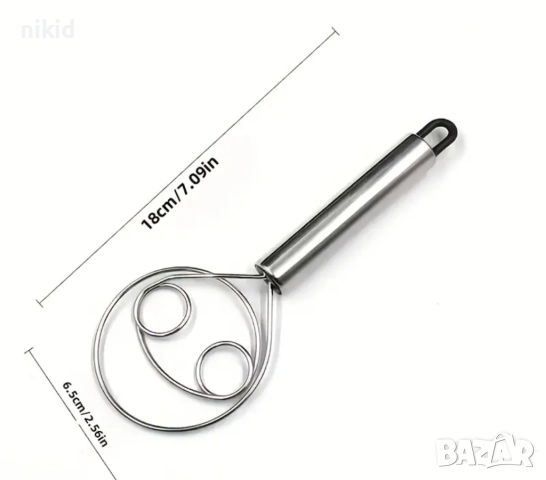 Ръчна Бъркалка за тесто метална, снимка 3 - Аксесоари за кухня - 52032045